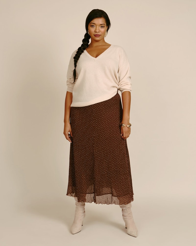 Pleated Georgette Skirt | Chicory Coffee